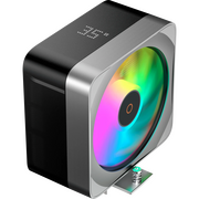  Кулер Ocypus Delta A40 EX BK Digital, 120mm ARGB Fan, Top Display Panel, 4 Heat Pipes, 4-PIN PWM, 500-1800 RPM, 29DBA, Hydro Bearing 