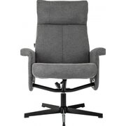  Кресло Бюрократ Baron с пуфом серый металл черный крестов 