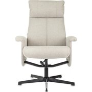  Кресло Бюрократ Baron с пуфом бежевый металл черный крестов 