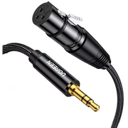  Кабель UGREEN AV182 (20244) 3.5mm Three-Pole Male to XLR Female Audio Cable 2m Black 
