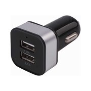  Зарядное устройство автомобильное SONNEN 454796 2 порта USB, выходной ток 2,1А, черное-белое 