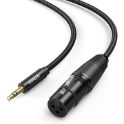  Кабель UGREEN AV182 (20763) 3.5mm Three-Pole Male to XLR Female Audio Cable 1m Black 