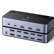  Кабель UGREEN AK700 (55851) 8K 60Hz DisplayPort Dual Monitor KVM Switch 2 In 2 Out Space Gray 