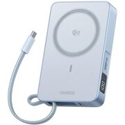  Внешний аккумулятор UGREEN PB773 (65958B) MagFlow 25W W-less 10000mAh Qi2.2 Power Bank Built-in Cable Starlight Blue 