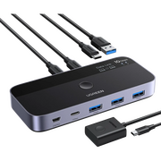  Кабель UGREEN CM691 (45784) 3*USB-C 1*Mini USB 3*USB-A Sharing Switch 2 In 4 Out Space Gray/Black 