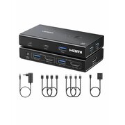  Переключатель UGREEN AK502 (45452) HDMI 2.0 KVM Switch 2 In 1 Out Black 
