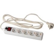  Сетевой фильтр SONNEN U-353 (511425) 5 розеток, с заземлением, выключатель, 10 А, 3м белый 