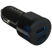  АЗУ Maxvi CCM-212 Plus M black 2.1A, 2xUSB, microUSB подсветка синяя 