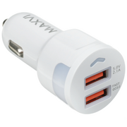  АЗУ Maxvi CCM-522 white 5.2A, 2xUSB, QC3.0 подсветка синяя 