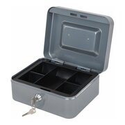  Ящик для денег BRAUBERG 291352 90х160х200мм, ключевой замок, серебристый 