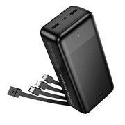  Аккумулятор внешний резервный HOCO J163B Wonderful with 4 cables 30000mAh черный 