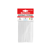  Клеевые стержни BRAUBERG 670298 диаметр 11мм, длина 100мм, белые, комплект 6 штук европодвес 