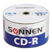  Диск CD-R SONNEN 512571, 700Mb 52x Bulk (термоусадка без шпиля), 50шт 