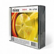  Диск DVD-R MIREX UL130003A1F, 4,7ГБ, 16x, Slim Case 5шт 