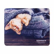  Коврик для мыши Sonnen 513313 Kitten, резина + ткань, 220х180х3мм 