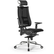  Кресло руководителя Метта Yoga 4DF B2-14D-YM93+Infinity (Z509232364) черный сет/ткань/экокожа с подголов. крестов. алюминий хром 