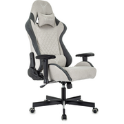  Кресло игровое Knight Regal Fabric серый/светло-серый искусственная замша крестов. металл 