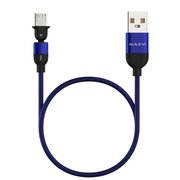  Кабель Maxvi MC-19M blue, USB-A-microUSB, 2.4A, LED 