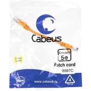  Патч-корд Cabeus PC-UTP-RJ45-Cat.5e-0.15m-OR-LSZH неэкранированный, оранжевый 