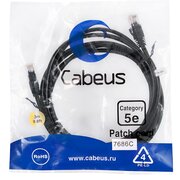  Патч-корд Cabeus PC-UTP-RJ45-Cat.5e-3m-BK неэкранированный, черный 