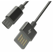  Дата-кабель Ritmix RCC-416 USB - MicroUSB 2А,1м металл. оплетка графит 