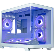  Корпус XASTRA QR600M 6ARGB C10-UC (QR600M-6FM12A-C10-UC-L-WH) White mATX/Aquarium/ Curve Glass/Led Strip/6x120mm ARGB PWM FM fans/ Argb+PWM HUB 10port 