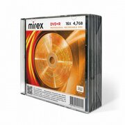  Диск DVD+R MIREX UL130013A1F, 4,7ГБ, 16x, Slim Case 5шт 