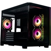  Корпус XASTRA QR600M 3ARGB C10-UC (QR600M-3FM12A-C10-UC-L) Black mATX/Aquarium/Curve Glass/Led Strip/3x120mm ARGB PWM FM fans/ Argb+PWM HUB 10port 
