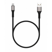  Дата-кабель Maxvi MC-21M USB-MicroUSB 2.4А, 1м, black-grey 
