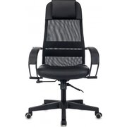  Кресло Бюрократ CH-Nova Lux черный сет./ткань/экокожа крестов. пластик 