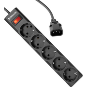 Удлинитель DEFENDER ES largo (99506) 1.8 C14, 1,8м, 5 розеток черный 