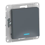  Выключатель Systeme electric AtlasDesign ATN000713 одноклавишный с подсветкой схема 1а 10АХ механизм грифель 