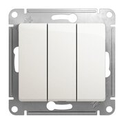  Выключатель Systeme electric Glossa GSL000631 трехклавишный схема 3 перламутр в рамку 