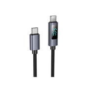  Дата-кабель HOCO X112 Favor 60W screen display charging data cable Type-c to Type-c Black 