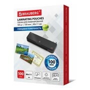  Пленки-заготовки для ламинирования BRAUBERG 530902 (80х111мм) 100мкм 100шт 