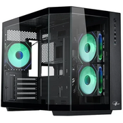  Корпус Eurocase M2771 black, без БП, mATX, закаленное стекло 2 стороны 