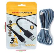  USB-кабель MRM MR80m Micro 1200mm silver 20шт в упаковке 