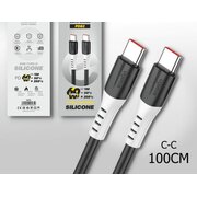  USB-кабель Ugetus PD82T C-C 60W 1000mm cиликоновый Black (20 шт. в уп.) 