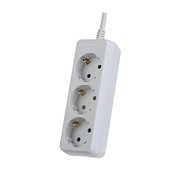  Удлинитель с заземлением Perfeo PowerMate, 5,0м, 3 розетки, белый (PF-PE-3/5,0-W) 
