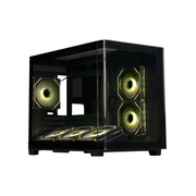  Корпус XASTRA QR500M 6ARGB-FM-C10-UC Black (QR500M-6FM12A-C10-UC) mATX/Aquarium/2 Curve Glass/6x120mm ARGB PWM FM fans/Argb+PWM HUB 10port /Type-C 