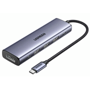  Хаб UGREEN CM511 (75642) 5-in-1 USB-C Hub With 3*USB-C 2*USB-A серый 