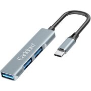  USB HUB Earldom ET-HUB10 Type C, 3USB серебро 