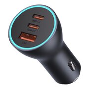  АЗУ Baseus CGJP010013 Golden Contactor Pro Triple Fast Charger Car Charger 65W U+C+C Dark Gray 