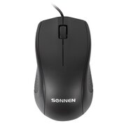  Мышь проводная SONNEN М-201 (512631) черная 