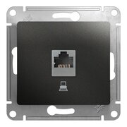  Розетка компьютерная Systeme electric Glossa GSL000781K RJ45 категория 5E антрацит в рамку 