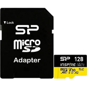  Карта памяти Silicon Power Inspire SP128GBSTXLA2V1NSP UHS-I U3 microSDXC 128ГБ, 170МБ/с, Class 10 с адаптером 