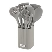  Набор кухонных принадлежностей LARA LR07-82 серый 12 предметов с круглой подставкой 