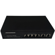  Неуправляемый коммутатор NEOMAX NMS-106PoE-100-S, 6 портов 100 Mbps, 4xPoE+, 110W, металл 