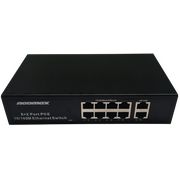  Неуправляемый коммутатор NEOMAX NMS-110PoE-100-S, 10 портов 100 Mbps, 8xPoE+, 220W, металл 