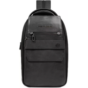  Рюкзак слинг Piquadro Solm CA7028S141/N черный натуральная кожа 